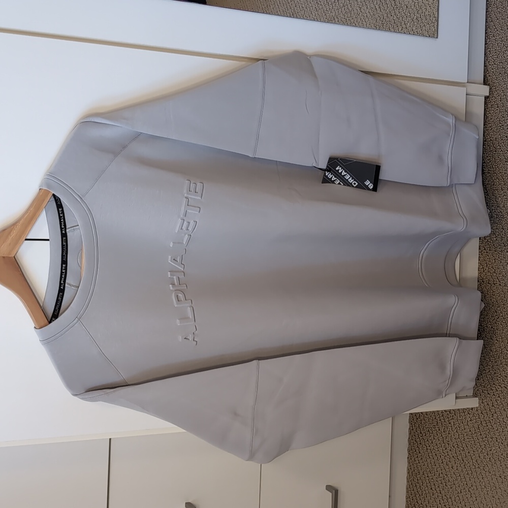 Alphalete NWT ELMTS Long Sleeve Pullover Sweater Gray Men's XXL